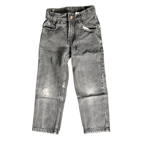 Levi's 90's Orange Tab 550 Relaxed Fit Regular 6x18 Kids Black Jeans Denim - Picture 1 of 6